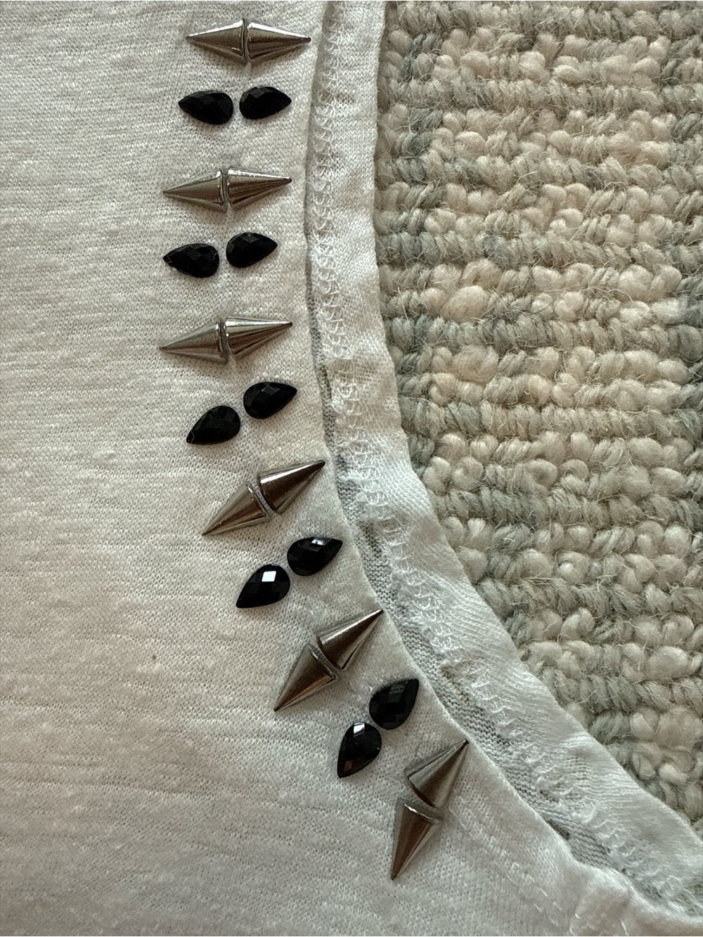 Maje Taxe Studded White Tank Top S (1) - Picture 5 of 6